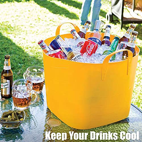 Life Story Flexible Tub Basket 25 Liter/6.6 Gallon Plastic Multifunction Storage Tote Bin with Handles, Black (6 Pack)