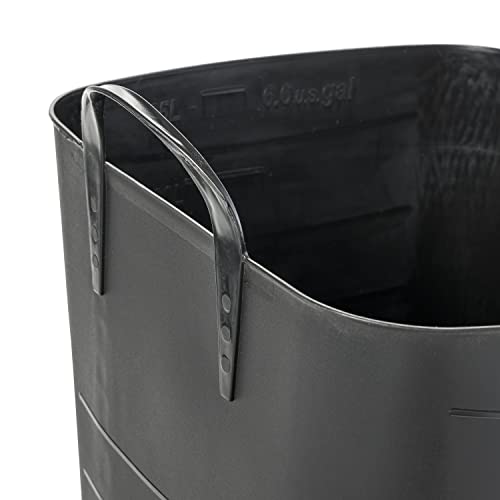 Life Story Flexible Tub Basket 25 Liter/6.6 Gallon Plastic Multifunction Storage Tote Bin with Handles, Black (6 Pack)