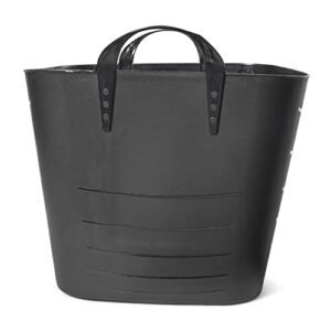 Life Story Flexible Tub Basket 25 Liter/6.6 Gallon Plastic Multifunction Storage Tote Bin with Handles, Black (6 Pack)