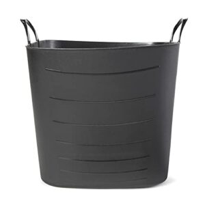 Life Story Flexible Tub Basket 25 Liter/6.6 Gallon Plastic Multifunction Storage Tote Bin with Handles, Black (6 Pack)