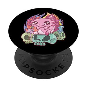 pastel goth axolotl creepy cute occult kawaii popsockets swappable popgrip
