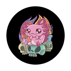 Pastel Goth Axolotl Creepy Cute Occult Kawaii PopSockets Swappable PopGrip