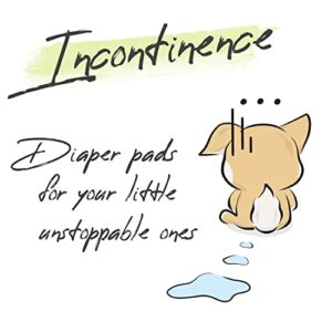 WICKEDPUP Dog Diaper Liners Booster Pads for Male and Female Dogs, 100ct | Disposable Doggie Diaper Inserts fit Most Reusable Pet Belly Bands, Cover Wraps, and Washable Period Panties