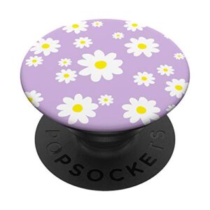 purple daisy flower cute spring floral lavender lilac leaf popsockets swappable popgrip