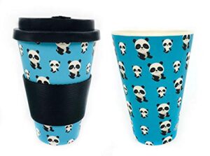 tinymills cute baby panda travel mug - eco-friendly reusable plant fiber travel mug birthday gift tween girl panda bear lover