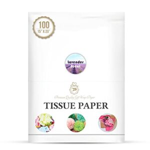 White Tissue Paper, Gift Bags, Packaging, Floral, Birthday, Holidays, Christmas, Halloween, and DIY Crafts (Lavender Scent)