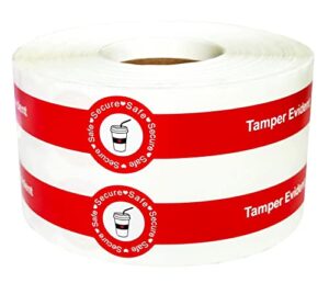 safe secure tamper evident seals stickers for drink lids 1" x 9" - 500 pcs food delivery stickers sealed for freshness labels drink food seal stickers