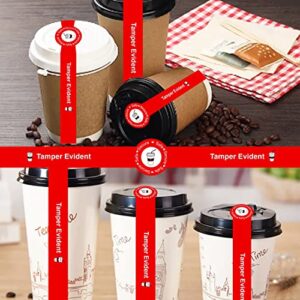 Safe Secure Tamper Evident Seals Stickers for Drink Lids 1" x 9" - 500 Pcs Food Delivery Stickers Sealed for Freshness Labels Drink Food Seal Stickers