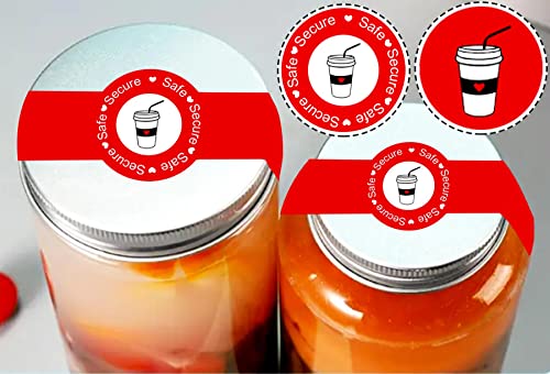 Safe Secure Tamper Evident Seals Stickers for Drink Lids 1" x 9" - 500 Pcs Food Delivery Stickers Sealed for Freshness Labels Drink Food Seal Stickers