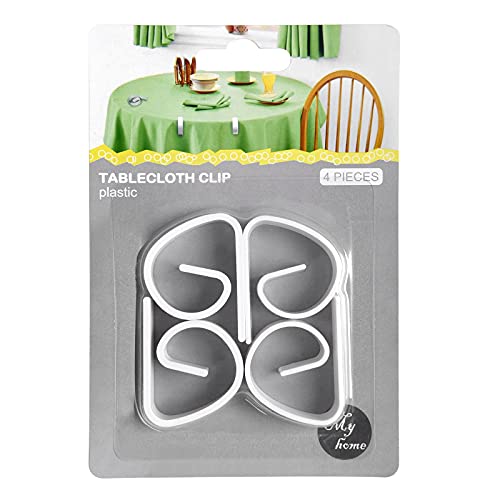 Olodeer White Plastic Tablecloth Clips,for Fixing Tablecloths in Restaurants,Wedding Banquets,Graduation Ceremonies and Outdoor Picnics.4Pack