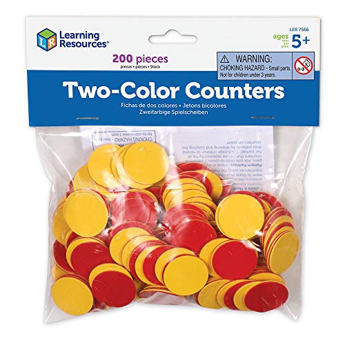 Learning Resources Two-Color Counters, Red/Yellow, Set of 200 & Mathlink Cubes, Educational Counting Toy, Early Math Skills, Set of 100 Cubes