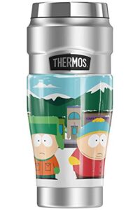 thermos south park cartman, stan, kyle, kenny town pose stainless king stainless steel travel tumbler, vacuum insulated & double wall, 16oz
