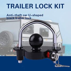 WHSSFINE Trailer Lock Kit Keyed Alike Tongue and Hitch Pin Lock with 5/8 and 1/2 Inch Pins Fit Class I II III IV V Receiver to Secure Trailer for Towing and Storage (4 Pack)