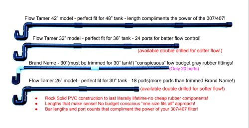 Flow Tamer Jr. Spray Bar for Hagen Fluval 307/407 Canister Filter (42 inch for 48 inch Tank) 1 Count (Pack of 1)