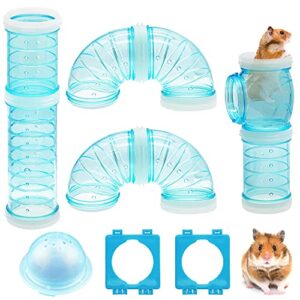 hamster tubes set, fulandl transparent hamster cage adventure external pipe, creative diy assorted connection tunnel track hamster toys to expand space for small animals like hamster, mouse-2.16in