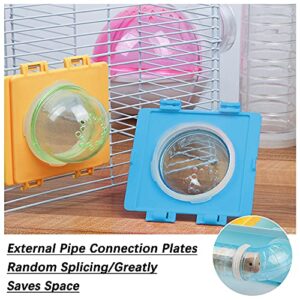 Hamster Tubes Set, FULANDL Transparent Hamster Cage Adventure External Pipe, Creative DIY Assorted Connection Tunnel Track Hamster Toys to Expand Space for Small Animals Like Hamster, Mouse-2.16In