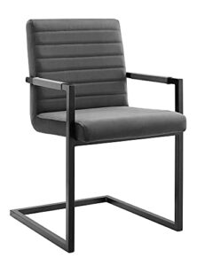modway savoy performance velvet dining chair set of 2, gray