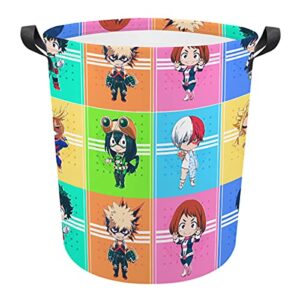 vivimeng anime laundry basket,collapsible laundry hamper,foldable clothes bag,portable dirty clothes washing bin (b)