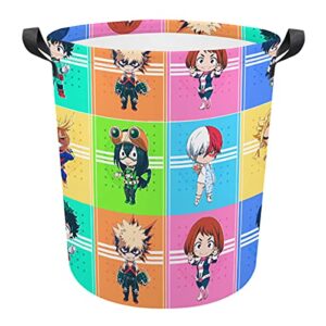 Vivimeng Anime Laundry Basket,Collapsible Laundry Hamper,Foldable Clothes Bag,Portable Dirty Clothes Washing Bin (B)