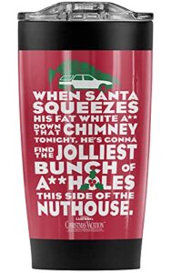 national lampoon's christmas vacation jolliest stainless steel tumbler 20 oz coffee travel mug/cup, vacuum insulated & double wall with leakproof sliding lid | great for hot drinks and cold beverages