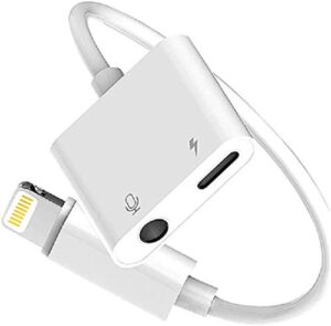 [apple mfi certified] charger headphones adapter for iphone,2 in 1 belcompany lightning to 3.5mm jack dongle aux audio & charger splitter adapter compatible with iphone 12/11/xs/xr/x/8/7/ipad/ipod