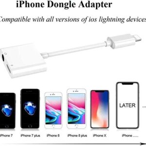 [Apple MFi Certified] Charger Headphones Adapter for iPhone,2 in 1 Belcompany Lightning to 3.5mm Jack Dongle Aux Audio & Charger Splitter Adapter Compatible with iPhone 12/11/XS/XR/X/8/7/iPad/iPod