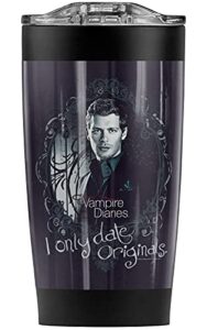 logovision vampire diaries originals stainless steel tumbler 20 oz coffee travel mug/cup, vacuum insulated & double wall with leakproof sliding lid | great for hot drinks and cold beverages