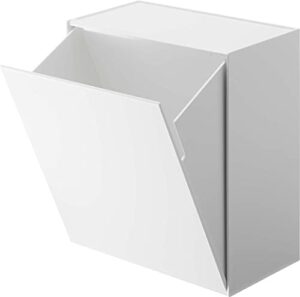 yamazaki wall-mount storage bin home | plastic | trash can, one size, white