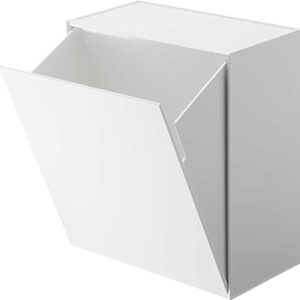 Yamazaki Wall-Mount Storage Bin Home | Plastic | Trash Can, One Size, White