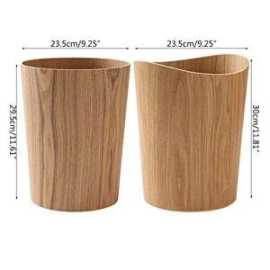 Creative Storage Wooden Trash Can Home Bucket Garbage Bin Hotel Living Room Office Wastebasket Cans Nordic Recycling Bin for Home Bedroom Kitchen Office Waste Basket Cans