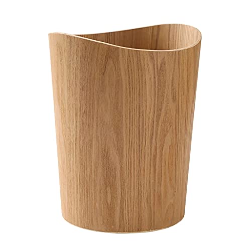 Creative Storage Wooden Trash Can Home Bucket Garbage Bin Hotel Living Room Office Wastebasket Cans Nordic Recycling Bin for Home Bedroom Kitchen Office Waste Basket Cans