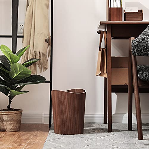Creative Storage Wooden Trash Can Home Bucket Garbage Bin Hotel Living Room Office Wastebasket Cans Nordic Recycling Bin for Home Bedroom Kitchen Office Waste Basket Cans