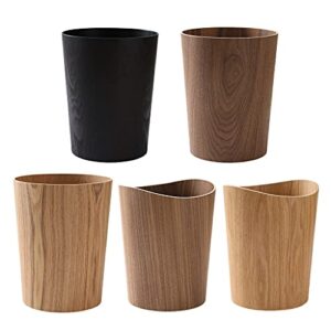 Creative Storage Wooden Trash Can Home Bucket Garbage Bin Hotel Living Room Office Wastebasket Cans Nordic Recycling Bin for Home Bedroom Kitchen Office Waste Basket Cans