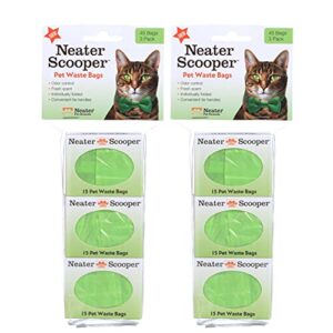 neater pet brands neater scooper scoop-to-bag cat litter system refill bags (90 count, green)