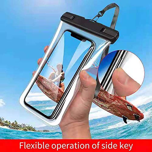 Waterproof Phone Pouch [2 Pack], Underwater Phone Case Dry Bag with Lanyard Compatible with iPhone Pro, iPhone 11/11 Pro/11 Pro Max X/Xs/Xr/Xs Max,8, Samsung S10/S9/S8 Plus (Black) (White)