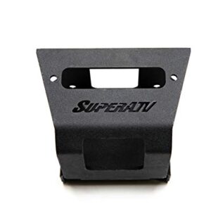 SuperATV Heavy Duty Winch Mounting Plate for Polaris Sportsman/Highlifter/Scrambler/Touring (See Fitment) | 3/16" Steel Plating | UV-Resistant Powder Coating Prevents Corrosion! | No Winch