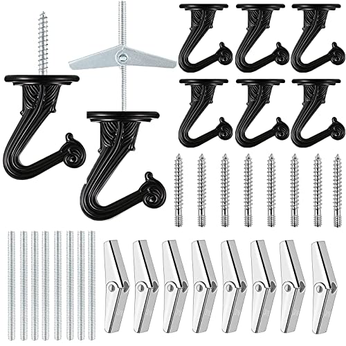 Alovexiong 8 Set/32Pcs Swag Ceiling Hooks Heavy Duty Swag Hook with Hardware for Hanging Plants Ceiling Installation Cavity Wall Fixing