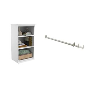 closetmaid 4557 modular closet storage stackable shelf unit- white & suitesymphony starter tower kit, expandable closet rod, satin nickel
