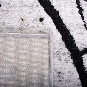 SAFAVIEH Amelia Collection 6' x 9' Grey/Black ALA293K Modern Abstract Non-Shedding Living Room Dining Bedroom Area Rug