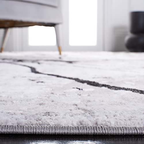 SAFAVIEH Amelia Collection 6' x 9' Grey/Black ALA293K Modern Abstract Non-Shedding Living Room Dining Bedroom Area Rug