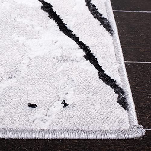 SAFAVIEH Amelia Collection 6' x 9' Grey/Black ALA293K Modern Abstract Non-Shedding Living Room Dining Bedroom Area Rug