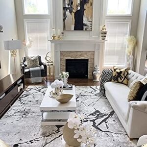 SAFAVIEH Amelia Collection 6' x 9' Grey/Black ALA293K Modern Abstract Non-Shedding Living Room Dining Bedroom Area Rug