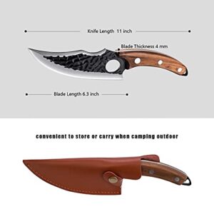 Upgraded Huusk Kitchen Chef Knife Viking Knife with Sheath Japanese Forged Japan Knives Boning Knife Multipurpose Meat Knives Outdoor Camping BBQ Knife with Gift Box