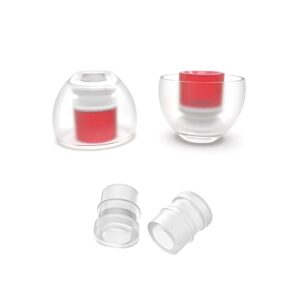 spinfit cp100 plus for iem - m - medical grade silicone patented eartips, secure fit and supreme comfort, reduce allergic reaction, one set fits normal and thin nozzles(2 pairs)(with inserts)