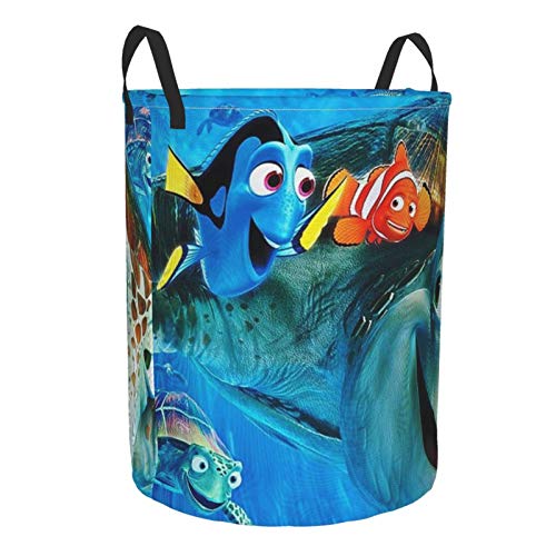 XZZZN Finding Nemo Laundry Hamper Circular Tunic Dirty Pocket Waterproof Large Oxford Fabric Foldable Round Laundry Storage Basket Dirty Clothes Bag Medium