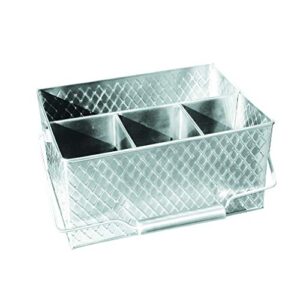 TableCraft 10040 S/S Lattice 4-Compartment Flatware Caddy