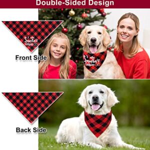 Roberly 2 Pack Christmas Dog Bandanas Plaid Reversible Triangle Bibs Christmas Scarf Accessories Costumes for Small Medium Large Dogs Cats Pets Animals