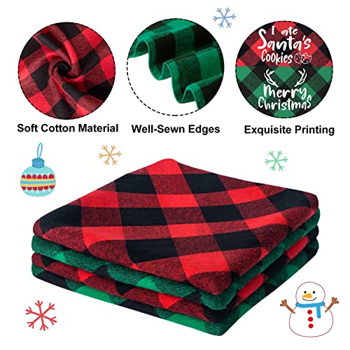 Roberly 2 Pack Christmas Dog Bandanas Plaid Reversible Triangle Bibs Christmas Scarf Accessories Costumes for Small Medium Large Dogs Cats Pets Animals