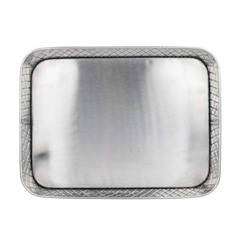 Tablecraft Lattice Collection 12 x 9 x 1.5" Rectangular Platter, Stainless Steel