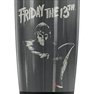 Logovision Friday the 13th Jason Ax Stainless Steel Tumbler 20 oz Coffee Travel Mug/Cup, Vacuum Insulated & Double Wall with Leakproof Sliding Lid | Great for Hot Drinks and Cold Beverages